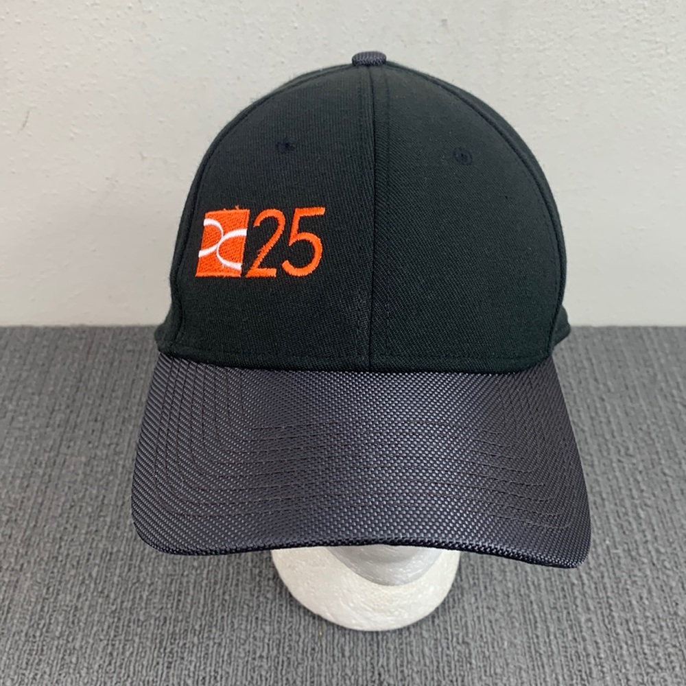 New Era 39Thirty Fitted Hat Mens Size S/M Black Orange Gray Baseball Cap